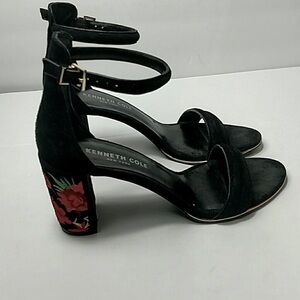 Kenneth Cole Lolita Black Suede Ankle Strap Sandal